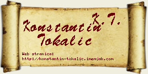 Konstantin Tokalić vizit kartica
